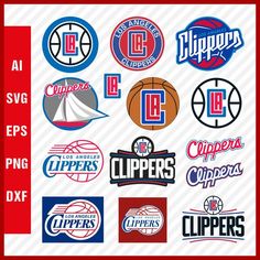 NBA Los Angeles Clippers SVG Cut Files Basketball Clipart Bundle Clippers Logo, La Clippers, Los Angeles Clippers, Scrapbooking Projects, Christmas Svg