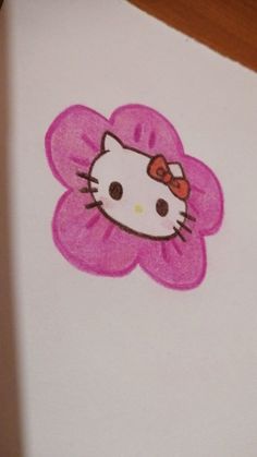 an image of a hello kitty sticker on a piece of paper