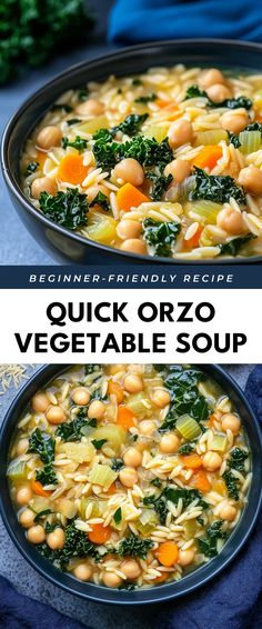 Image for Quick Orzo Vegetable Soup Orzo Potato Soup, Vegetarian Soup With Rice, Veggie Broth Soup Recipe, Immunity Soup Vegetarian, Rice Soup Recipes Vegetarian, Orzo Veggie Soup, Soup Vegetables Recipes, Vegetarian Hearty Soup, Vegetarian Soups And Stews Crock Pot