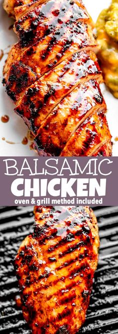 grilled chicken with balsamic sauce on the grill