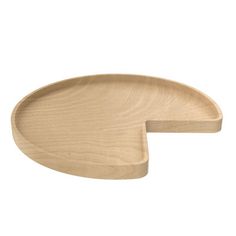 a wooden tray with a curved edge