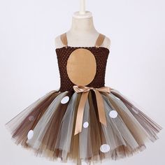 Item Type: Costumes Material: Nylon Tulle Gender: Girls Feature: Sleeveless Design: Deer Collar: O-Neck Set Includes: 1 x Dress, 1 x Headband Size Info: Size Height (cm / inch) 12M 75-85 / 29.5-33.5 2T 85-95 / 33.5-37.4 3-4T 95-105 / 37.4-41.3 5-6 105-125 / 41.3-49.2 7-8 125-140 / 49.2-55.1 9-10 145-155 / 57.1-61.0 11-14 155-165 / 61.0-65.0 Deer Costumes, Tutu En Tulle, Reindeer Outfit, Deer Dress, Kids Christmas Dress, Reindeer Costume, Deer Costume, Tulle Tutu Dress