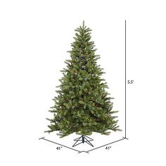 the height of a christmas tree is shown with measurements for each branch and its base