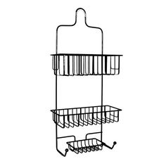 a black and white drawing of a shower caddy