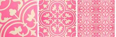 four different pink and white wallpaper designs