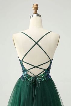 Cute dark green A-line V-neck sequined short back to school dress Glow In The Dark Homecoming, Dark Homecoming Dresses, Teal Hoco Dress, Winter Formal Ideas, V Neck Homecoming Dress, Back To School Dress, Tulle Cocktail Dress, Short Green Dress, Dress Butterfly