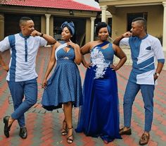 Shweshwe Designs, Shweshwe Wedding Dresses, Couples African Outfits