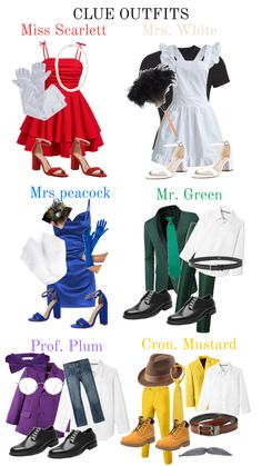 an image of different types of clothes and shoes