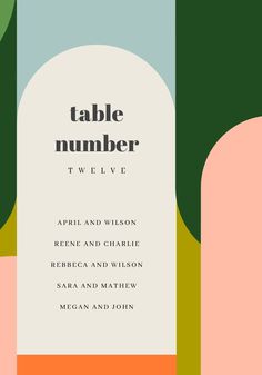 a table number card with an abstract background