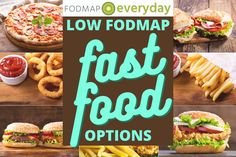 Low FODMAP Fast Food Options Low Fodmap Packaged Foods, Low Fodmap Restaurant Options, Low Fodmap Fast Food Options, Lowfodmap Easy Meals, Ibd Recipes, Low Food Map Diet, Fodmap Diet Food Lists, Low Fodmap Food List, Food Map Diet