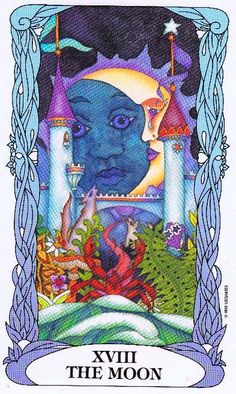 a tarot card with an image of a man's face