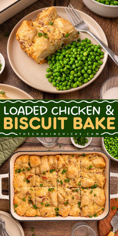 This Loaded Chicken and Biscuit Bake is an easy-to-make recipe that you can have in no time. Using only simple ingredients, this simple casserole dish is perfect for family-friendly dinners. It's a satisfying meal you can have! Chicken And Biscuit Bake, Bubble Up Bake, Chicken Biscuit, Loaded Chicken, Chicke Recipes, Flaky Biscuits, Chicken And Biscuits