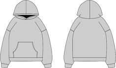 an image of a hoodie with the front and back views cut out to show it's size