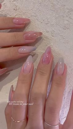 Pearly Nails Short, Milky Pink Almond Nails, Nails Styles, 2024 Nails, Summery Nails, Classy Acrylic Nails, Airplane Mode