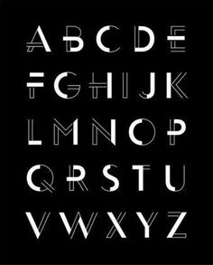 the alphabet is made up of letters and numbers, all in white on a black background