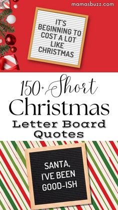 a christmas letter board with the words santa, i've been good - ish and