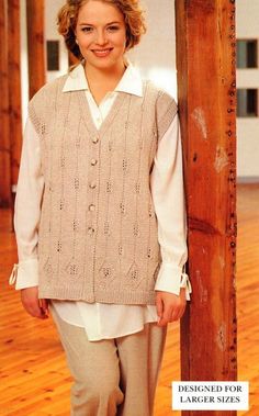 "Woman's Larger Sizes Long Diamond Cable  Waistcoat  38\" - 52\"   Aran 10 ply Knitting Pattern PDF Instant download cable needle  5 Buttons You will need: 3.75mm & 4.5 needles" Waistcoat Knitting Pattern, Ladies Waistcoat, Cable Needle, What To Make, Neck Warmer, Digital Pattern, Knitting Pattern, Large Size, Knitting Patterns