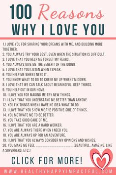 a pink and white poster with the words 100 reasons why i love you