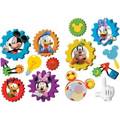 mickey mouse magnets are shown in various shapes and sizes