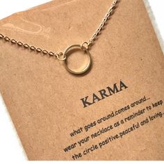 Brand New In Package. Gold Plated (Silver One Has Been Sold) Karma Necklace Buy 3 Get 1 Free Bundle To Save Must Start With To Qualify Lowest Ticketed Item Will Be Free Karma Necklace, Buy Necklace, Gold Plated Silver, Womens Jewelry Necklace, Silver Gold, Gold Plate, Jewelry Necklaces, Women Jewelry, Silver