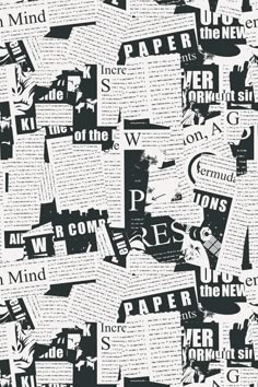 newspaper clippings with the word paper on them