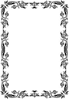 a black and white square frame with swirly designs on the edges, in an ornate style