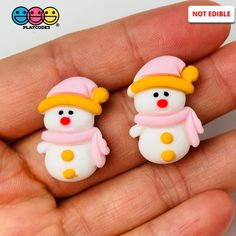 Snowman Pink Scarf Hat Christmas Holiday Flatback Cabochons Decoden Charm 10 Pcs Decoden Jewelry, Slime Supplies, Slimes Supplies, Pink Scarf, Fake Bake, Bow Accessories, Pink Scarves, Headband Hair, Cute Snowman