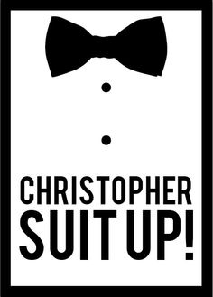 a black and white sign with a bow tie on it