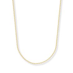 This chic cable chain necklace for her is styled in 14K yellow gold. The 24-inch necklace secures with a lobster clasp. Chanel Jewelry Necklace, Gold Bracelets Stacked, Thick Necklace, 20 Inch Necklace, Jewelry Education, Jewelry Advice, 16 Inch Necklace, Cable Chain Necklace, Gold Necklace Women