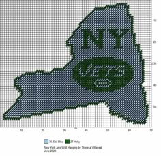 a cross stitch map of the state of new york