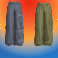 an image of two pants with different colors on the bottom and one in the middle