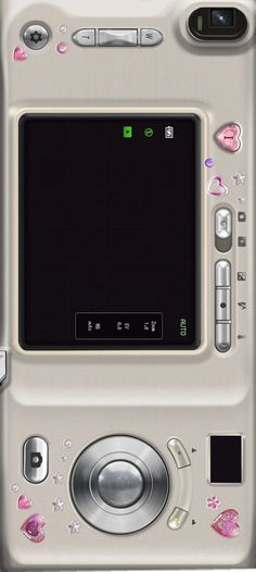 an electronic device with many different buttons and symbols on it's display screen,