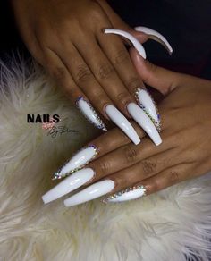 Boss Nails, Nail Bling, Acrylic Nails At Home, Curved Nails, Baddie Nails, Nails Aesthetic