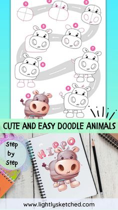 the cute and easy doodle animals activity book for toddlers to learn how to draw