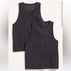 Nwt Sleeveless Cloud 94 Soft Slub-Knit T-Shirt 2-Pack Color “ Black Jack” Pack Includes Two Cloud 94 Soft Tank Tops. Rib-Knit Crew Neck. Rib-Knit Sleeveless Arm Openings. Flat-Lock Seams Prevent Chafing. Side Splits At Hem. Cloud 94 Soft Is An Incredibly Soft, Quick-Drying, Breathable Slub-Knit, With Go-Dry Moisture-Wicking And Versatile Four-Way Stretch. This T-Shirt Is Made With 47% Recycled Polyester. Recycled Polyester 47%, Spandex 7%, Polyester 46% Machine Wash Cold, Tumble Dry Low Relaxed Casual Sleeveless T-shirt For Layering, Sporty Racerback Tops For Layering, Gray Tank Top For Layering, Gray Vest Tops With Crew Neck, Gray Crew Neck Vest Top, Sleeveless Athleisure Tops For Layering, Gray Vest Style Crew Neck Tops, Gray Athleisure Vest Tops, Casual Sleeveless T-shirt For Loungewear