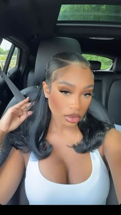 Nicole Dior | Freestyle mid half up|half down Quick weave service 😍💖🫶🏽. SHOULD THIS STYLE BE ADDED DOLLS?! #nychairstylists #quickweave... | Instagram Short Hoco Hairstyles, Natural Straight Hair, Hoco Hairstyles, Birthday Hair, Hair Braid Videos, Quick Weave, Hair Laid, Sleek Ponytail