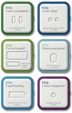 four different types of buttons with words on the front and back of them, including help i have a toothbrush