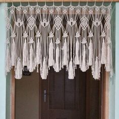 PRICES MAY VARY. Package:Package has a handmade valance.The macrame valance can be stretched to a width of 47inches(120CM),high is 22inches(55CM).Tips:Because the valance is a handwoven item,there may be a 1 to 2 inches deviation of size existing between them. Great material:Our macrame curtain valance is inspired by aztec tribal art objects and boho chic wall decor. Made of high quality cotton cord and tassel,because of the handmade woven,the product has a certain degree of flexibility.The leng Macrame Valance, Curtain Macrame, Doorway Curtain, Above Bed Decor, Macrame Curtain, Macrame Wall Art, Curtain Valance, Door Curtain, Boho Dekor