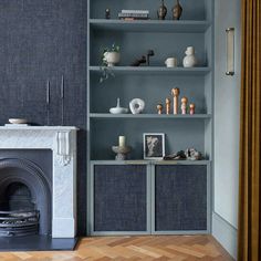 A lightly textured design with a cross hatch or worn fabric effect. Shown in the Navy blue colourway. Mulberry Home, Timorous Beasties, Mini Moderns, Nina Campbell, Navy Wallpaper, Graham & Brown, In The Navy, Mind The Gap, Wallpaper Direct