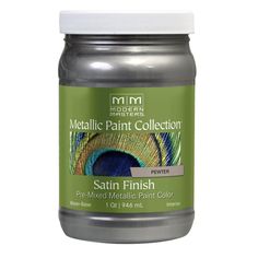 the metallic paint collection satin finish is available in various colors and sizes, including silver