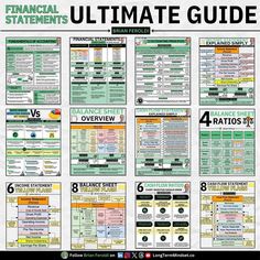 the ultimate guide to financial statements for college students and their parents, including finance statement sheets