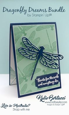 dragonfly dreams bundle by stampin'up with stamps and dies from the crafty boutique