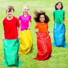 PRICES MAY VARY. The package includes: 4 kangaroo jumping bags, consisting of 4 colors, 1 each of blue, yellow, red, and green. Size: A single bag measures approximately 23.7"/60cm x 39.4"/100cm, and the bag is large enough for both adults and children. Material:Made of high quality PP material, tightly woven, high density, strong bearing capacity, durable and strong for long-term use. Purpose: For jumping and running competitions, the size and material are suitable for adults and children to pa Family Vacation Games, Cheap Activities For Kids, Torch Craft, Olympic Torch Craft, Relay Games For Kids, Kangaroo Jumping, Sports Carnival, Field Day Activities, Potato Sack Races