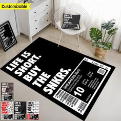 a black and white poster with the words life is short, stay smart on it