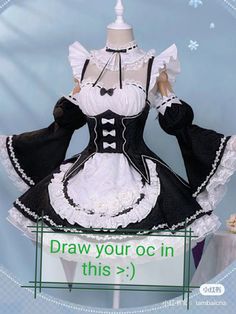 My friend just tagged me hehe, enjoy making your oc wear this thing❤️✨ Vampire Core Dress, Maid Outfit Ideas, Maid Outfit Drawing, Lucia Core, Rem Cosplay, Cosplay Maid, Draw Your Oc, Medieval Belt