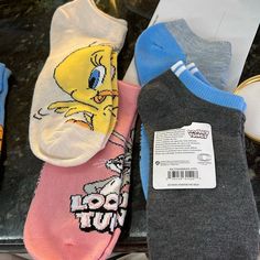 Brand New, See My Others Bugs Bunny Socks, Looney Tunes Bugs Bunny, Bugs Bunny, No Show Socks, Looney Tunes, New Set, Warner Bros, Pink Yellow, Hosiery