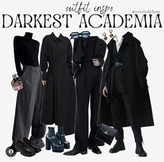 Gothic Academia, Academia Aesthetic Outfit, Outfit Dark, Dark Academia Outfits, Dark Academia Outfit, Academia Outfits, Academia Style, Dark Academia Fashion, Academia Fashion