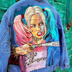 Jean Jacket Painted, Denim Jacket Painted, Denim Jacket And Jeans, Personalized Jacket, Custom Denim Jacket, Hand Painted Denim Jacket, Hand Painted Clothing, Denim Art, Jean Jacket Outfits