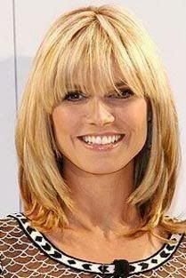 Famous Emo Hairstyle: Heidi Klum hair Bangs For Women Over 50, Shoulder Haircuts, Heidi Klum Hair, Medium Length Hairstyles With Bangs, Medium Scene Hair, Emo Hairstyle, Medium Length Hairstyles, Bangs For Women, Layered Hairstyles