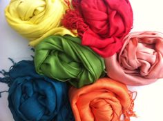 "This listing is for 5 super soft pashmina shawl or scarf. Great for wedding as gifts for bridal showers, wedding decor or accessory for any occasion. Perfect gift for bridesmaids! They will love it. All shawls are 70\" by 28\" All orders are made to order, they take about 1 week to get ready. Please contact me if you need it sooner and we can work something out. This Shawl will provide warmth, softness and durability while also adding elegance and beauty. This Pashmina Shawl can be used all yea Pashmina Scarves, Bridesmaid Shawl, Bridesmaid Favors, Travel Theme Wedding, Bridal Shawl, Color Wedding, Pink And White Flowers, Wedding Shawl, Favor Ideas